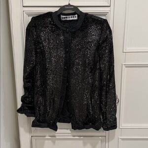 David Hayes Black Sequin Women's Blouse